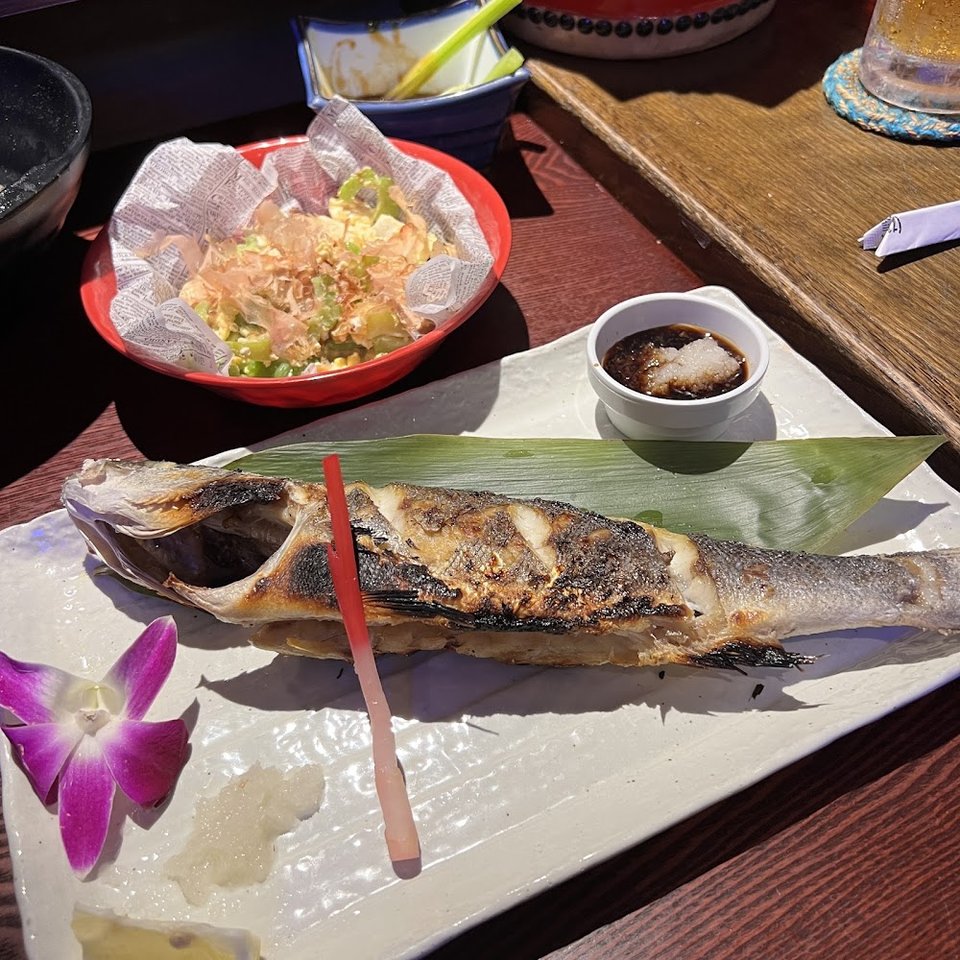 Grilled Yellow Tail Cheek Rice and Soup